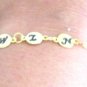 Gold Three Initial Bracelet Gold Initial jewelry,3 Monogram Charm,Mother's Gift