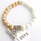 Graduation Gift Bracelet- Personalized Initial Year Charm-College High School