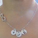 Infinity Initial necklace Personalized Family Initial & Infinity Disc Necklace