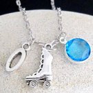 Rollerskate Necklace Best friend,friendship necklace personalized with Birthston