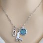 Rollerskate Necklace Best friend,friendship necklace personalized with Birthston