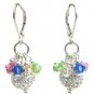 Christmas Holidays Party Gift Pave Ball Multicolor Crystals Earrings