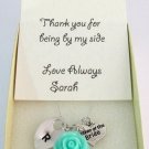 Mother of the Bride,Groom Personalized Necklace withThank you card