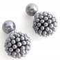 Gray Pearl Double Sided Earrings Bridal Bridesmaid Wedding Fashion Earrings