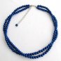 Dark Blue Pearl Necklace Navy Blue Bridesmaid Jewelry,Christmas gift jewelry