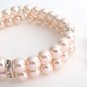 Fine Pastel Pink Pearl Blush Pink Bracelet Matching Earrings Bridesmaid set