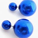 Wedding Dark Blue Pearl Jewelry Double Sided Earrings Stud Earrings