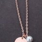 Tiny Heart Charm Necklace,Rose Gold Disc Hand Stamped Necklace,Rose Gold Jewelry