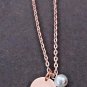 Tiny Heart Charm Necklace,Rose Gold Disc Hand Stamped Necklace,Rose Gold Jewelry