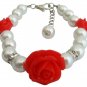 Little Girls Bracelets Red Rose Flower Bracelet Christmas Gift
