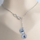 Personalized Infinity necklace with Initial Custom Letter Charm Family Necklace