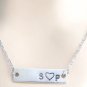 Personalized Initial Bar Necklace,Valentine's day gift Dog Tag Bar Necklace