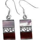 Sterling Silver Earrings Mother Of Pearl & Coral Stone Inlay Combo 92.5 Earrings