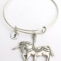 Unicorn Bangle Personalized Expandable Bangle Bracelet with Initial