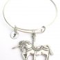 Unicorn Bangle Personalized Expandable Bangle Bracelet with Initial