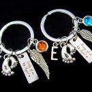 Custom Miscarriage Loved Keyring, Baby Angel Keychain Set, Mommy's Keychain Daddy's Keychain