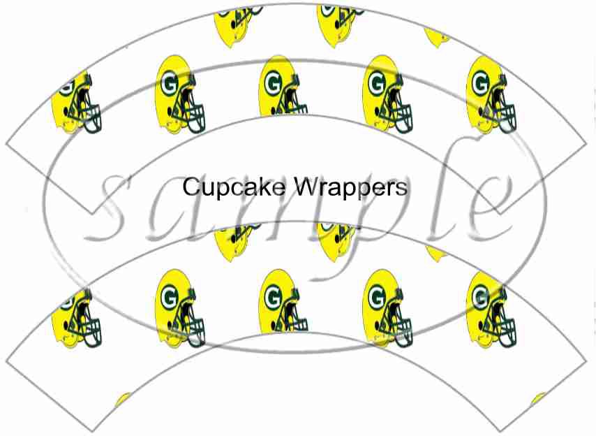 Green Bay Packers Faux NFL Cupcake Paper Wrappers Set of 1 Dozen