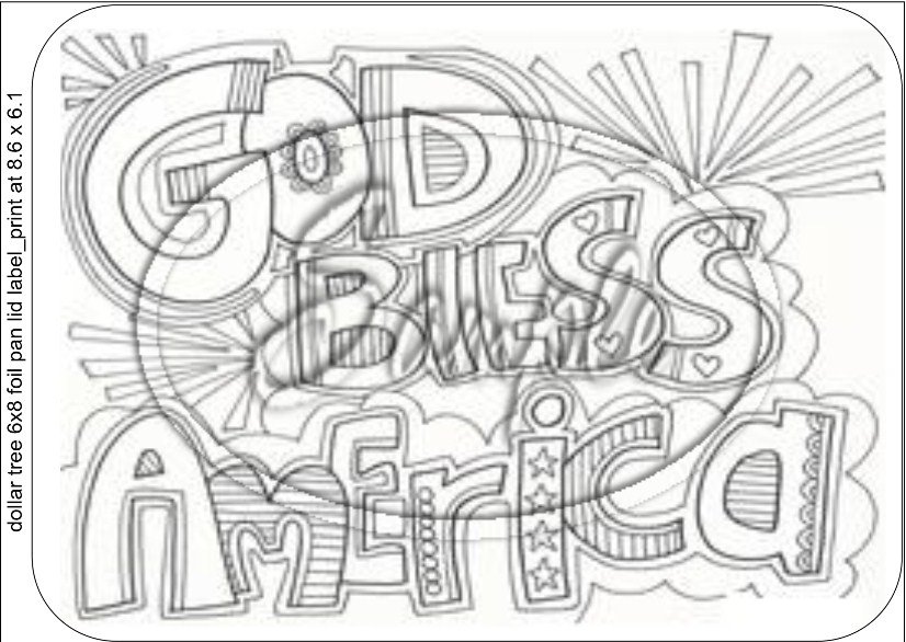 Adult Coloring ~ God Bless America ~ Horizontal ~ 6