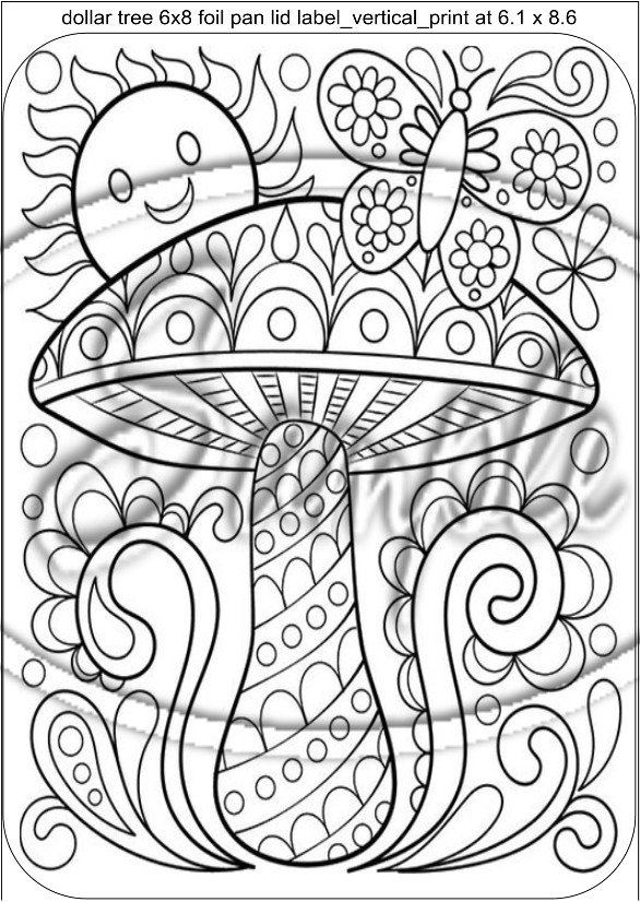 Adult Coloring Toadstool 1331