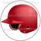 Red Baseball Helmet ~ Cupcake Toppers ~ Set of 1 Dozen