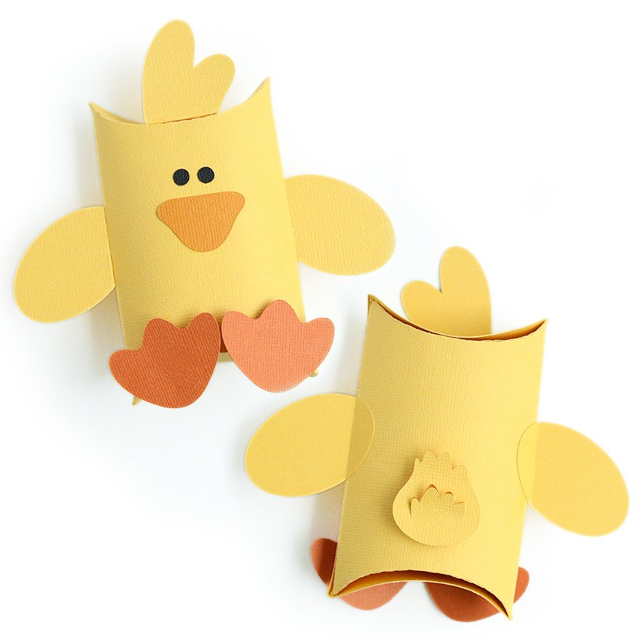 Spring Duck Duckie Animal Pillow Treat Box, Party Favor, Gift Wrap 84