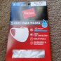 5 Masks HANES brand 5-12 yrs old Child Face Mask WHITE COLOR