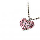 Fashion Jewelry Heart of Pink Crystal "White Gold" Necklace 003