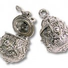 Prayer Box Drop Shaped 21x14mm Silver