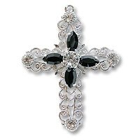 Swarovski Filigree 62016 Cross RP Crystal/Jet/Crystal