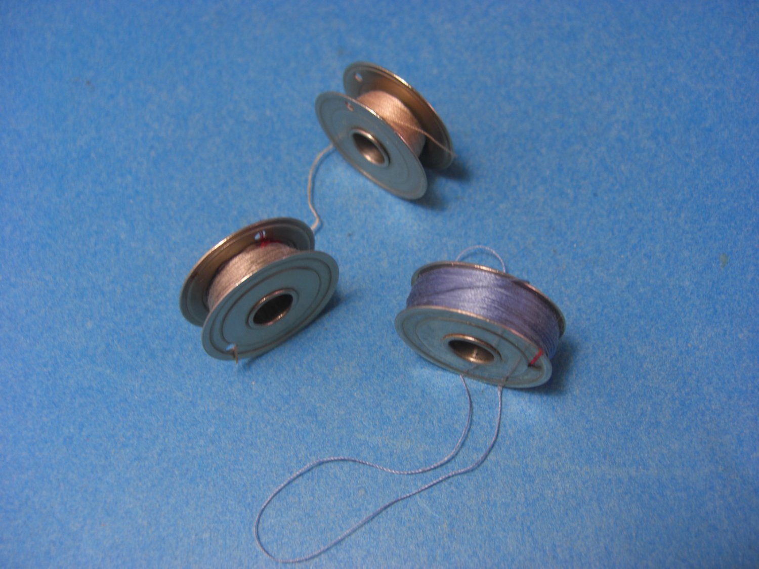 Vintage Singer White Kenmore Sewing Machine One Hole Bobbins 744 Set of 3