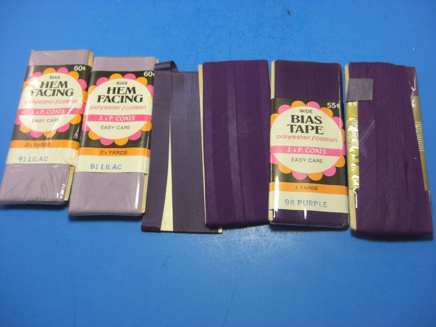 J. P. Coats Hem Facing Bias Fold Tape Lilac/Purple VINTAGE USA