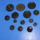 Vintage Matte Black Charcoal Buttons Lot of 14