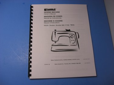 Kenmore 385.11703700 Sewing Machine Manual