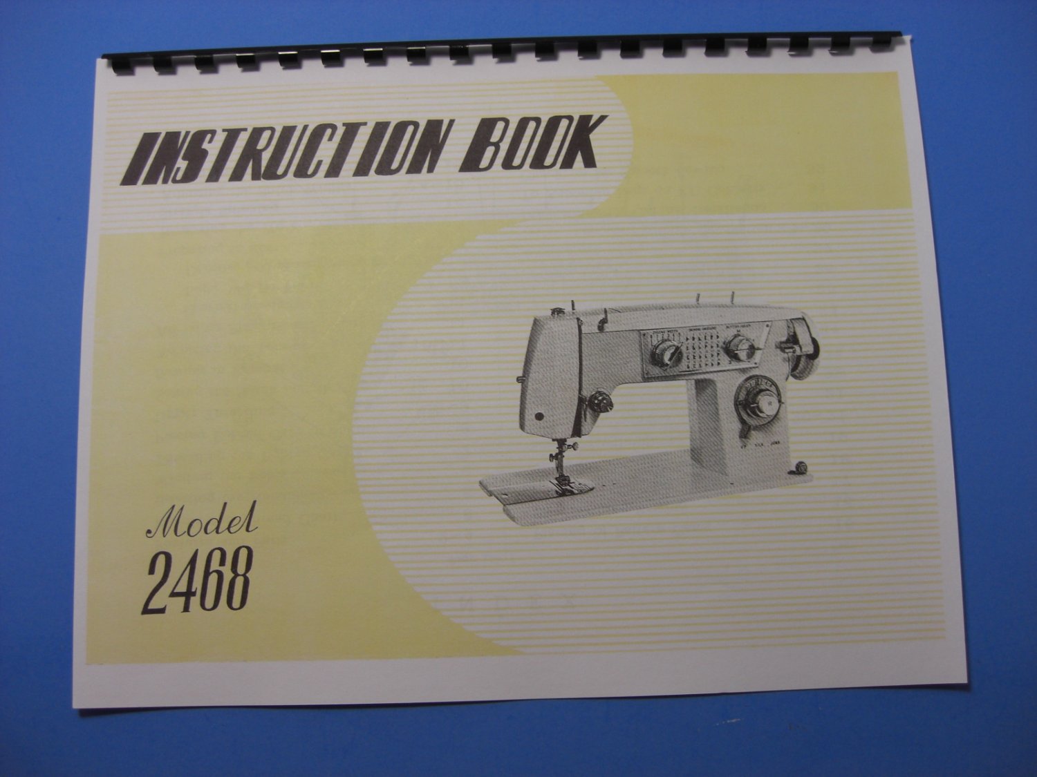 Elgin Model 2468 Sewing Machine Instruction Manual