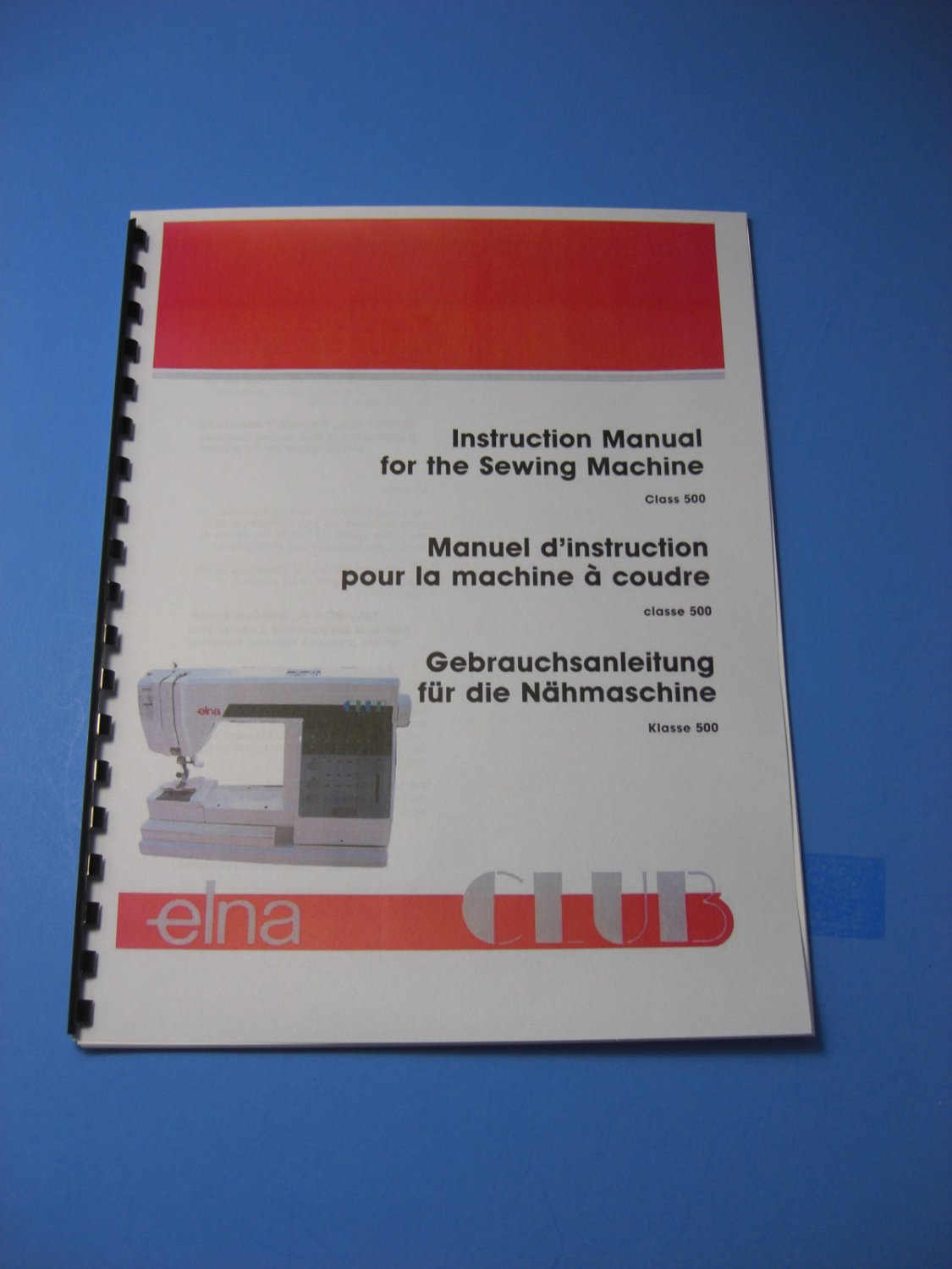 Elna Class 500 Club Sewing Machine Instruction Manual