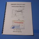 Singer 518 Stylist Sewing Machine Instruction Manual