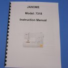 Janome 7318 Sewing Machine Instruction Manual