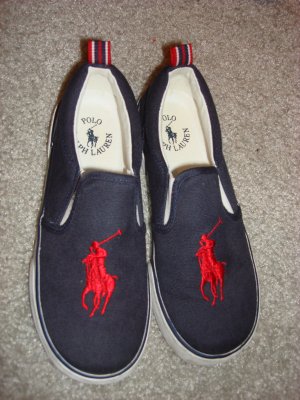 Boys Ralph Lauren Big Pony Canvas Tennis Shoes  Size1
