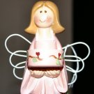 Pretty in Pink Large Garden Angel Tealite Holder
