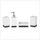 BLACK AND WHITE CERAMIC BATH SET