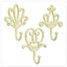 NEW!!!! ANTIQUE IVORY IRON HOOKS