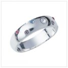 CRYSTAL ACCENTED STERLING SILVER RING