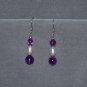 Amethyst, pearl and silver earrings
