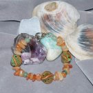 Ceramic and aventurine beaded bracelet