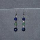 Sodalite, green aventurine and silver earrings