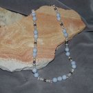 Bluelace agate, pearl, quartz and silver necklace