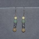 Aventurine, aragonite and silver earrings
