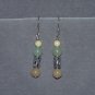 Aventurine, aragonite and silver earrings