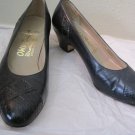 Navy Leather Salvadore Ferragamo Pumps Size 4.5B 4-1/2 B