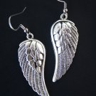 Simply Angel Wings Large Silver Earrings